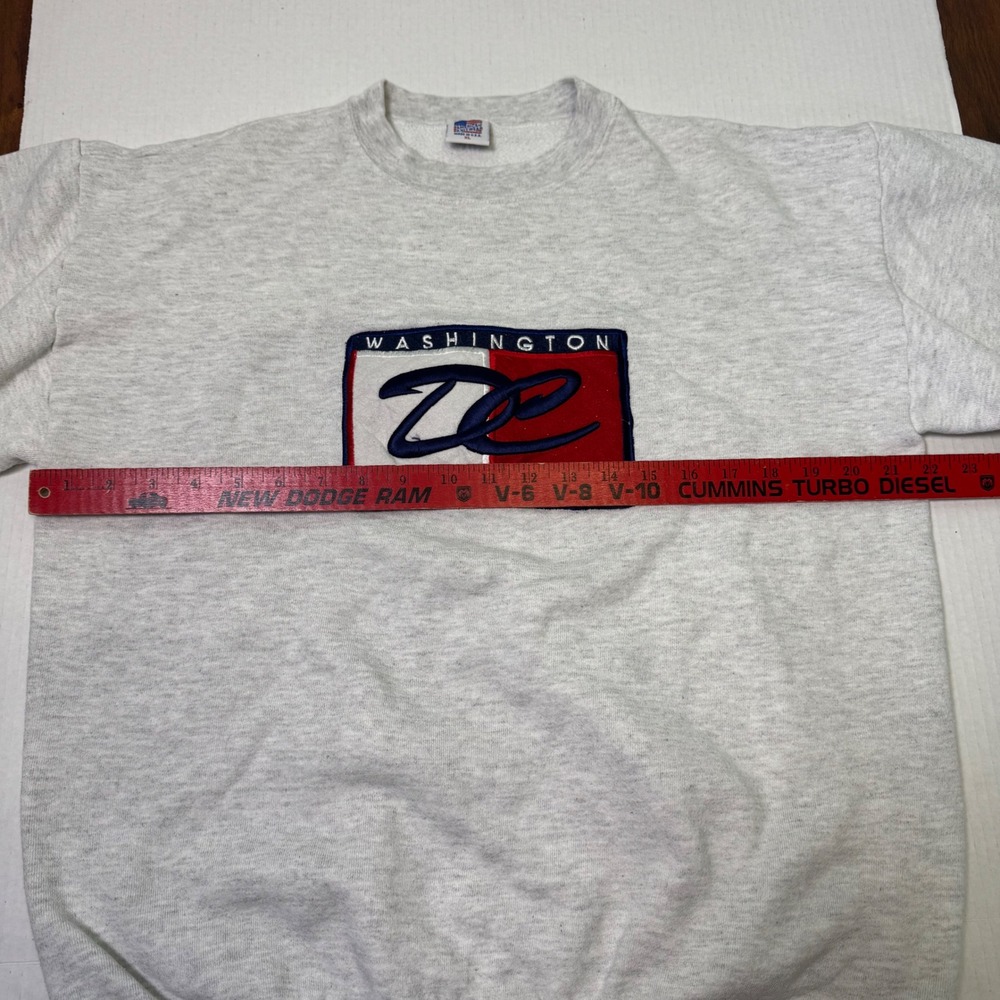 Vintage Washington DC American Knitwear Sweatshirt Grey Size XL USA Made - Picture 6 of 6